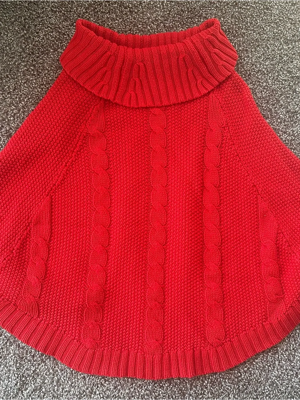 Carter's Red Cable Knit Turtleneck Sweater Poncho